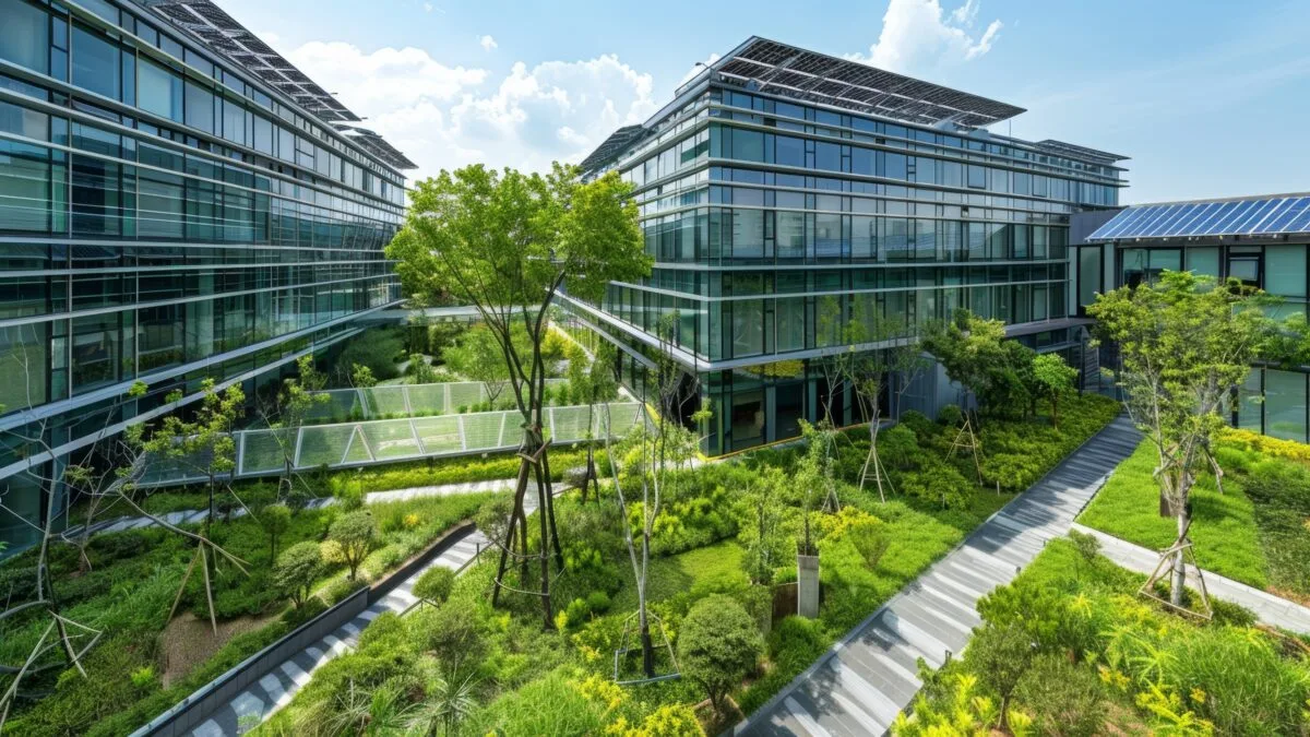 Commercial Building Greenspace Adobe Stock 860549578