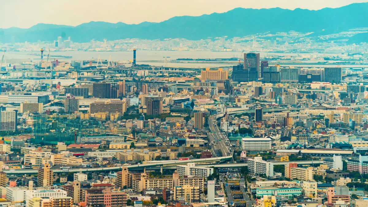Aerial view of the osaka cityscape in the morning 2025 10 28 21 45 24 utc