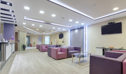 Office with Purple Seats Adobe Stock 97790465